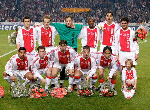 Fotboll, Champions League, Lagbild Ajax, Zlatan Ibrahimovic