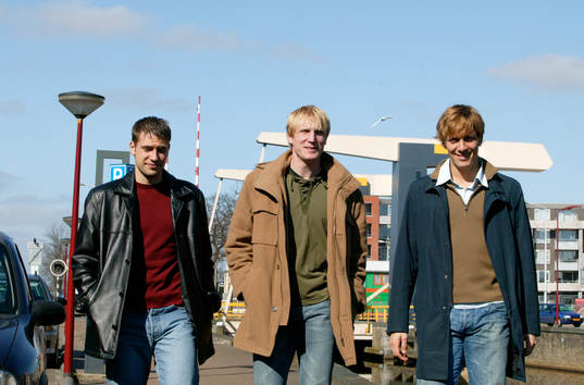 Stefan Selakovic, Petter Hansson och Erik Edman vid en av
