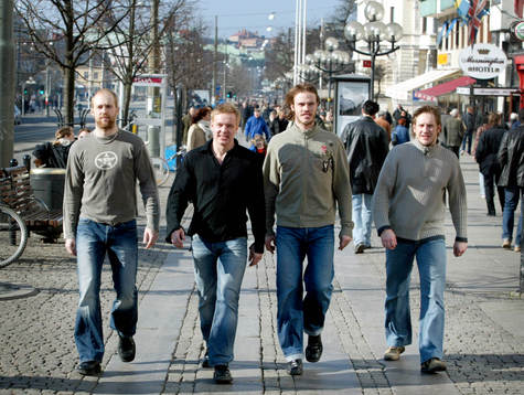 Timråspelarna Niklas Nordgren, Robert Carlsson, Mikael
