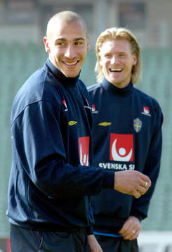 Henrik Larsson och Johan Mjällby, Sverige
