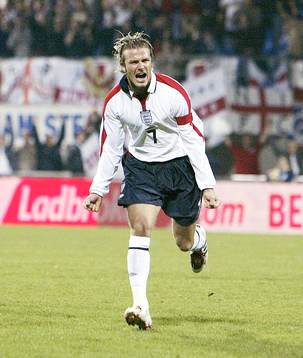 David Beckham, England jubel