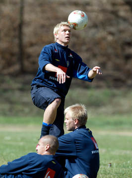 Marcus Allbäck, Henrik Larsson och Magnus Kihlstedt,