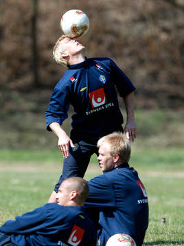 Marcus Allbäck, Henrik Larsson och Magnus Kihlstedt,