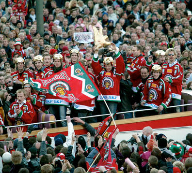 Bläddra bland fler bilder av Ishockey, Elitserien, Frölunda Svenska Mästare på Götaplatsen