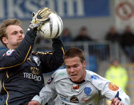 Fredrik Persson, målvakt, TFF och Magnus Wallin, Falkenberg