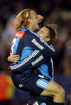 Andreas Johansoon och Mikael Dorsin, Djurgården, jubel
