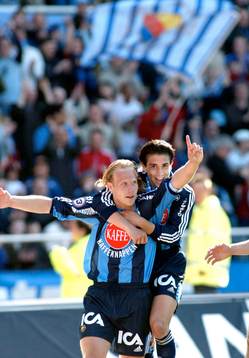 Mikael Dorsin och Babis Stefanidis, Djurgården, jubel