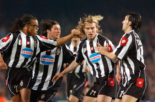 Jubel, Juventus. Davids, Nedved