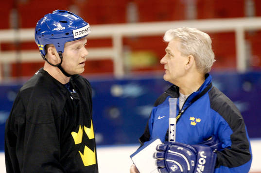 Mats Sundin och Hardy Nilsson, tränare Sverige