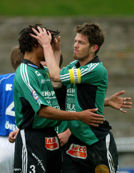 Marco Da Silva och Fredrik Ulmstedt, Enköping, jubel