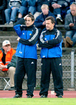 Per-Joar Hansen och Patrick Walker, tränare Sundsvall