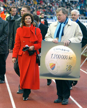 Drottning Silvia och Bo Lundquist, ordförande Djurgården