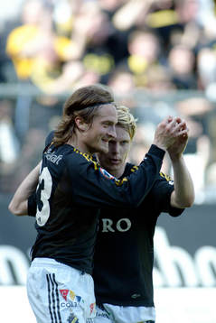 Mats Rubarth och Karl Corneliusson, AIK, jubel