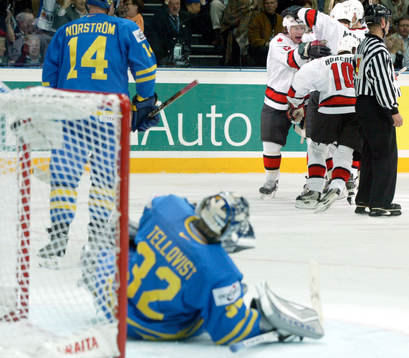 Kanada kvitterar, 2-2, Mikael Tellqvist, målvakt, depp