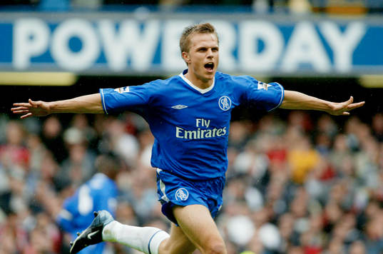 Chelsea's Jesper Gronkjaer jubel