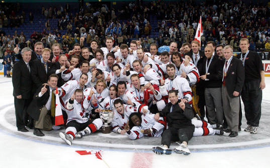 Ishockey, VM, Final, Kanada, guld, världsmästare, lagbild