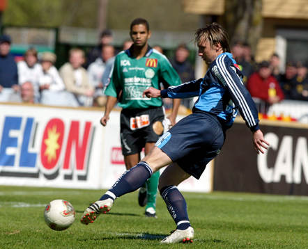 Andreas Johansson, Djurgården skjuter ett av sina tre mål