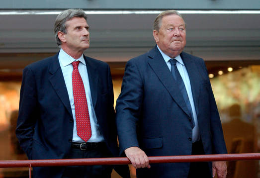 Facchetti och Lennart Johansson, UEFA president