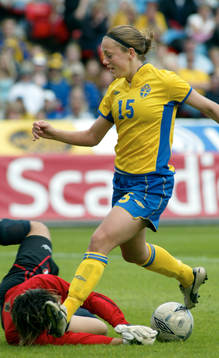 Therese Sjögran, Sverige och Carla Brunozzi, målvakt,