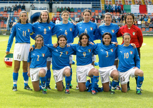 Fotboll, Dam, EM, kval, Italien, lagbild