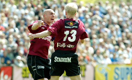 Patrik Kieback och Niclas Fredriksson, Norrköping, jubel,