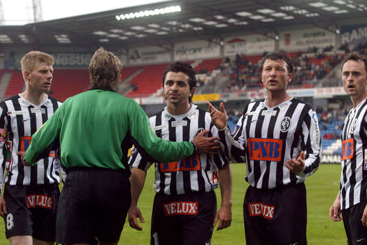 Domare och fr v Henrik Nilsson, Gabriel Ucar, Allan Ravn