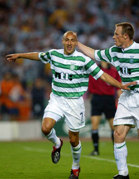 Fotboll, UEFA, Cup, Final, Henrik Larsson, Celtic jublar,