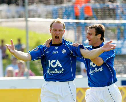 Torbjörn Arvidsson och Sharbel Touma 1-0, jubel