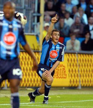 Tvåmålsskytten Johan Elmander, Djurgården jubel