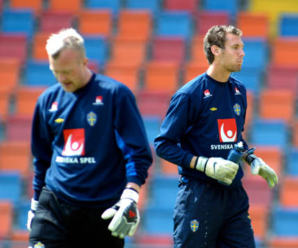 Magnus Hedman, målvakt och Andreas Isaksson, målvakt,