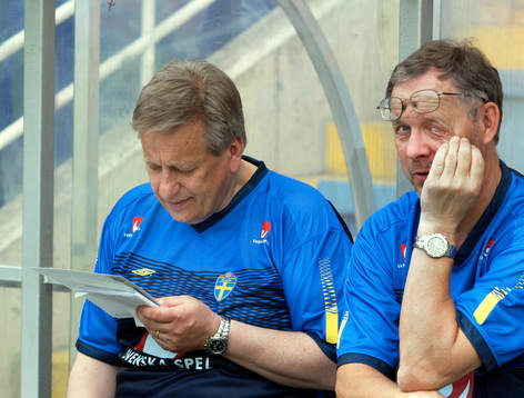 Tommy Söderberg och Lars Lagerbäck, tränare, Sverige