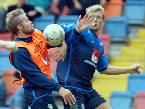 Olof Mellberg och Marcus Allbäck, Sverige