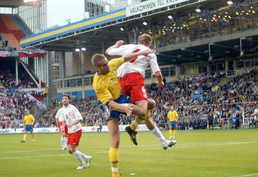Olof Mellberg. Råsunda. Läktare