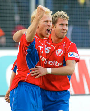 Gustaf Anderssson och Mattias Lindström, Helsingborg, jubel