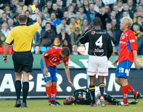 Varning, gult kort, Martin Hansson, domare