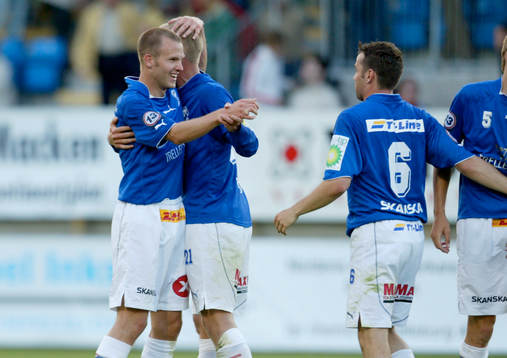 Segerglädje, jubel, målskytt, Patrik Svensson, Trelleborg