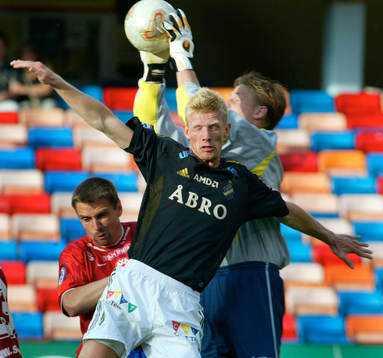 Fredrik Björck, AIK och Peter Kennfors, målvakt, Öster