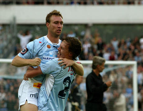 Niklas Skoog och Andreas Yngvesson, Malmö FF jubel