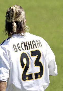 David Beckham i nya tröjan