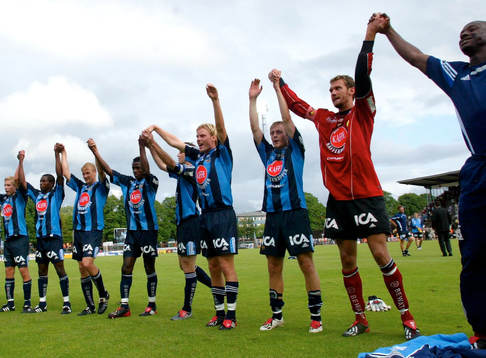 Djurgården jublar. Jubel, glädje