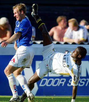 Derek Boateng, AIK och Torbjörn Arvidsson, Halmstad