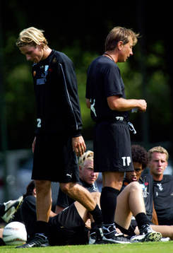 Tobias Grahn och Tom Prahl, tränare, Malmö