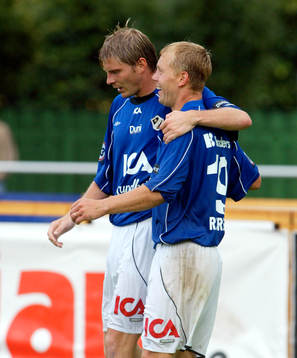 Halmstads två tvåmålskyttar Olle Kullinger och Robert