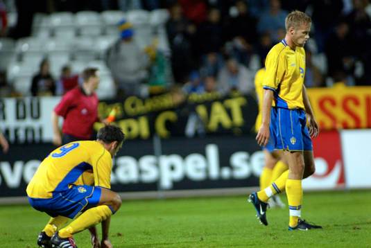 Olof Mellberg och Rade Prica, Sverige, depp