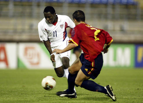 Den 14-åriga supertalangen Freddy Adu, USA in actin
