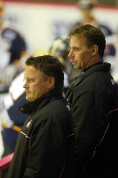 Ishockey, träningsmatch, Malmö . Mats Lusth tillbaka i