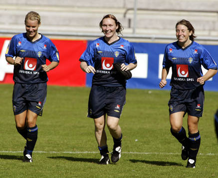 Fotboll, Dam, Sverige, Träning, NN, Frida Östberg och