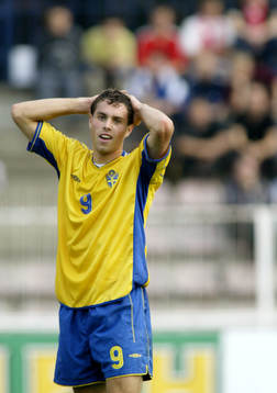 Fotboll, EM, kval, U21, Johan Elmander, Sverige