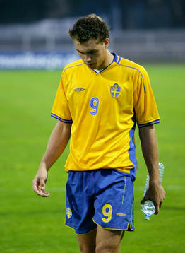 Fotboll, EM, kval,  Johan Elmander, Sverige, depp
