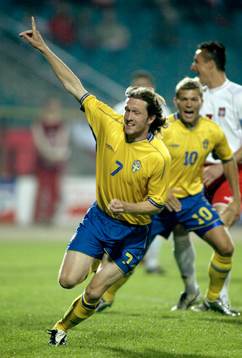 Mikael Nilsson, Sverige 0-1, jubel